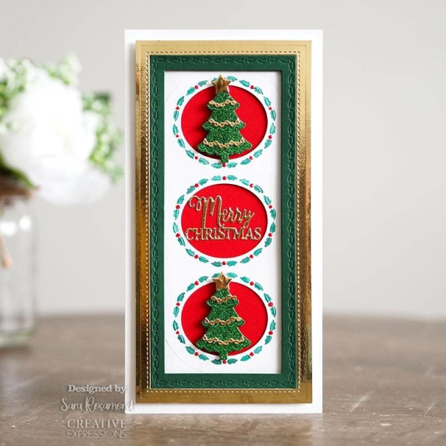 Creative Expressions Sue Wilson Craft Die Slimline Collection Aperture Trio Holly Oval