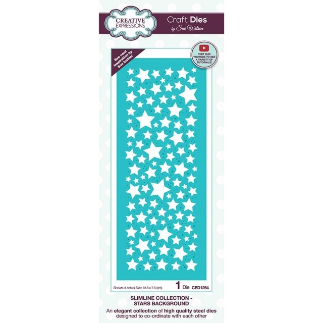 Creative Expressions Sue Wilson Craft Die Slimline Collection Stars Background
