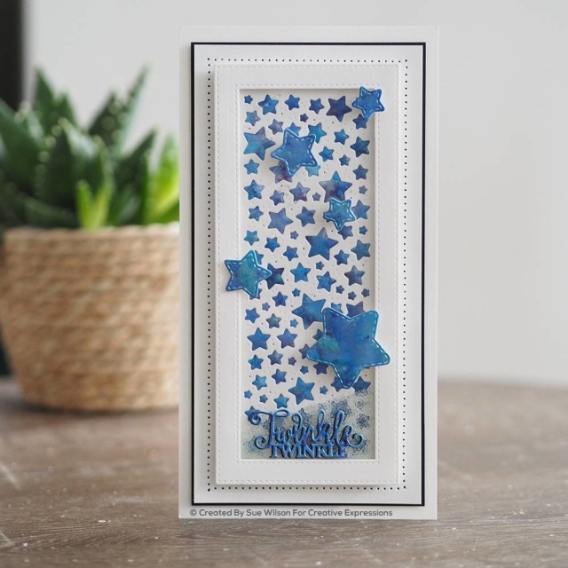 Creative Expressions Sue Wilson Craft Die Slimline Collection Stars Background