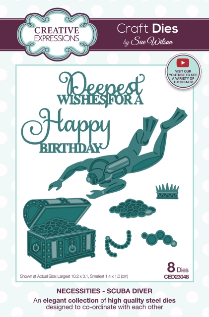 Creative Expressions Sue Wilson Craft Die Necessities Scuba Diver