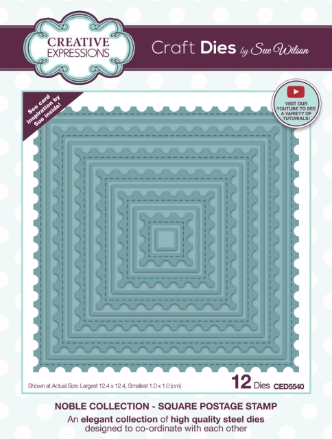 Creative Expressions Sue Wilson Craft Die Noble Collection Square Postage Stamp