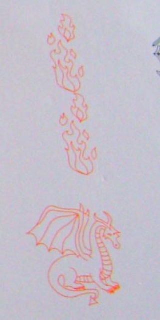 Doppelseitiger Stempel Drachen
