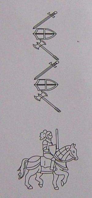 Doppelseitiger Stempel Ritter