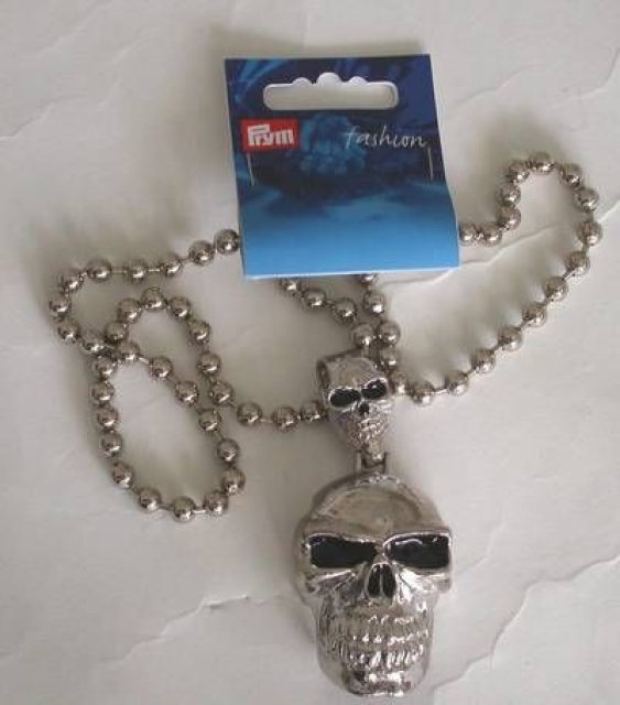 PRYM Kette mit Totenkopf silber