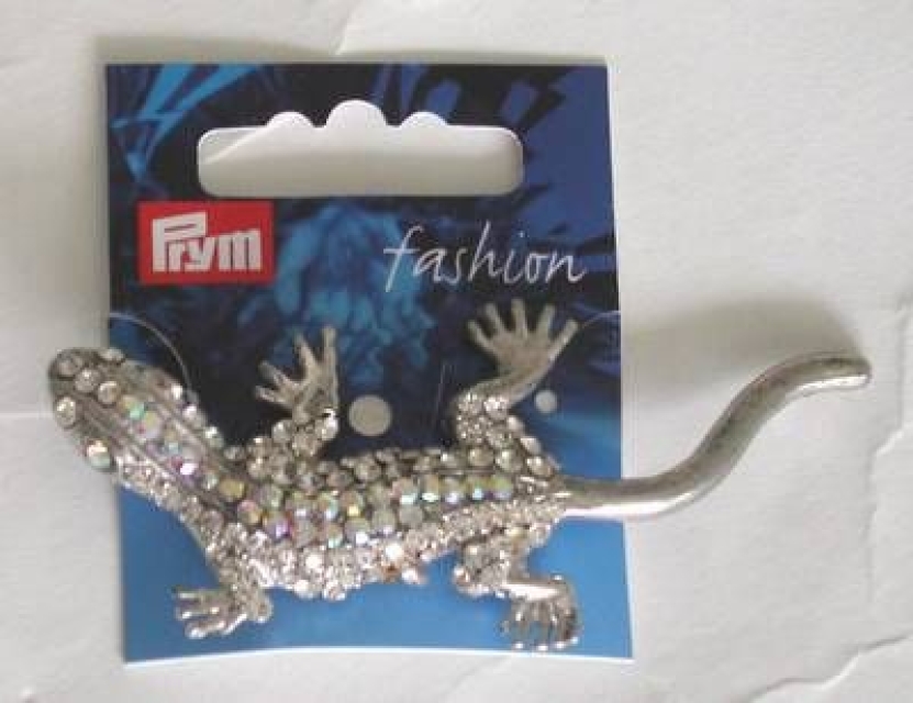 PRYM Brosche Strass Echse