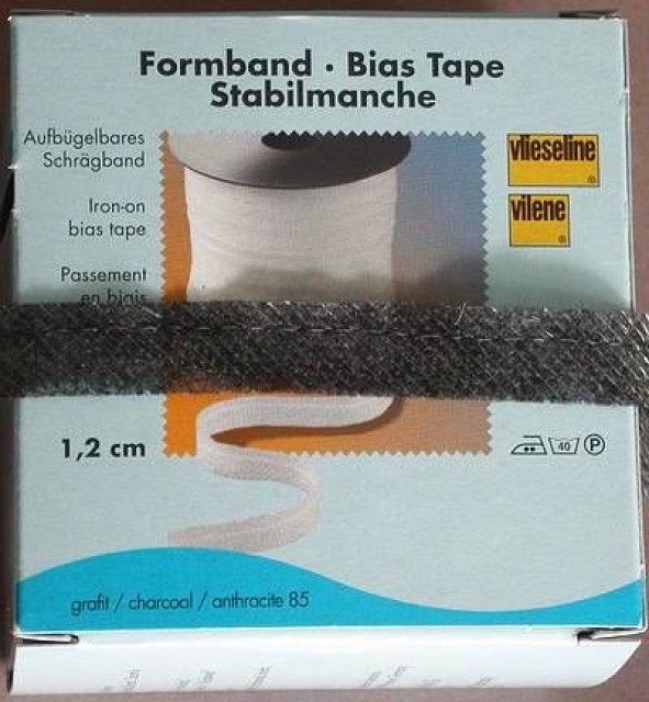 Formband Vlieseline 1,2cm breit je Meter anthrazit
