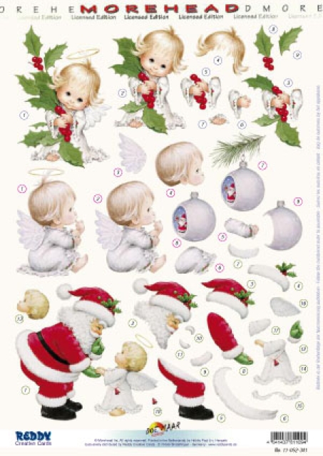 3D Stanzbogen Moreheads Engel und Weihnachtsmann
