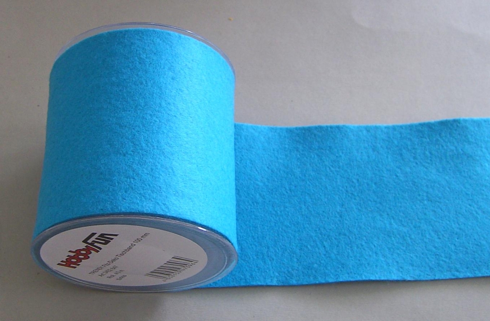 Hobbyfun Trendy Filz-Deko Tischband pro Meter 10 cm türkis