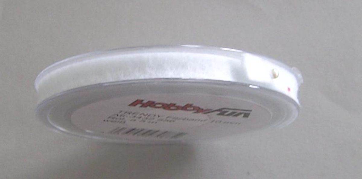 Trendy Filzband 10 mm Rolle pro Meter weiss