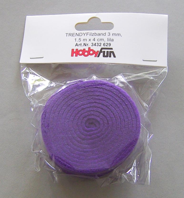 Hobbyfun Filzband 1,5 m x 4 cm x 3 mm lila