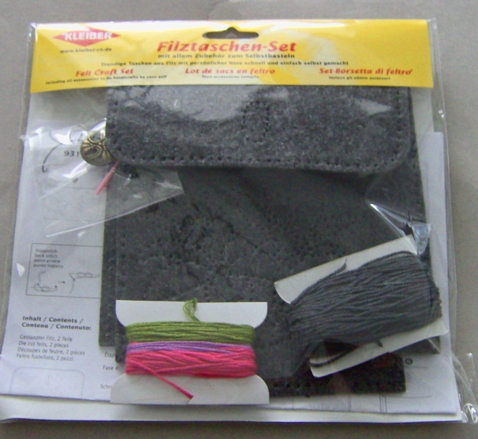 Kleiber Filztaschen-Set Lilie grau