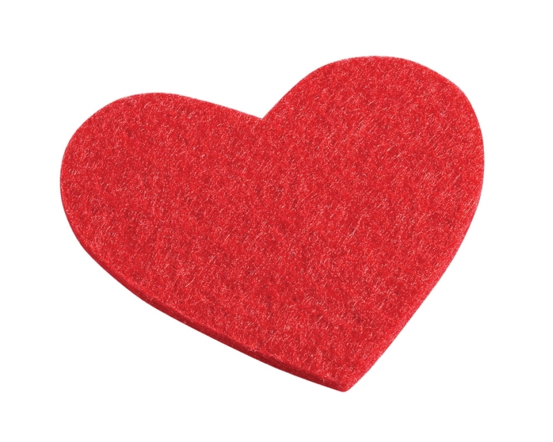 Hobbyfun Filz-Herz 5,5 x 6 cm Beutel mit 4 Stück rot