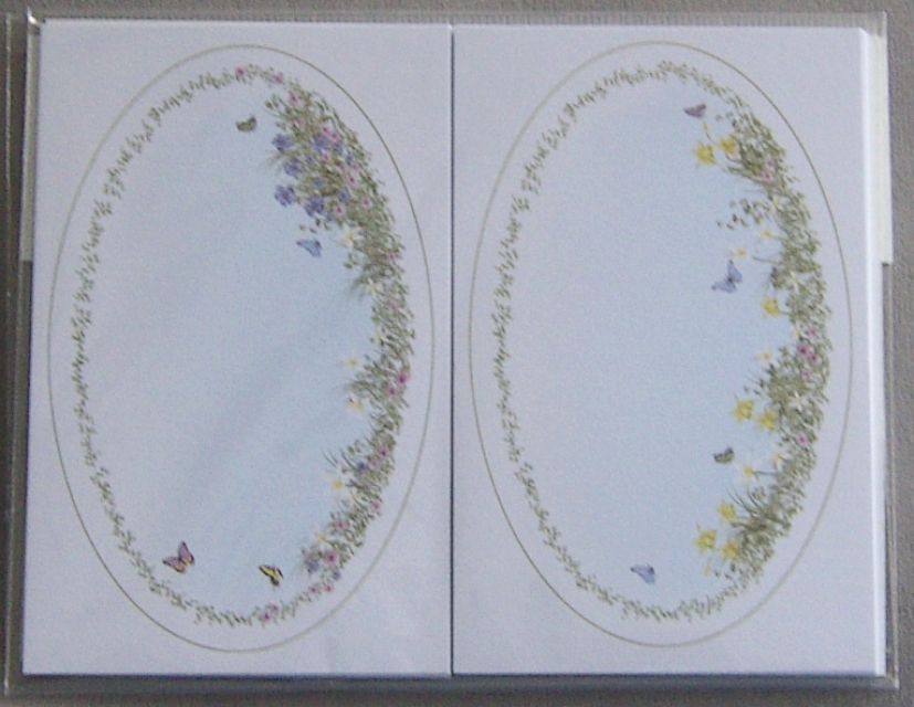 Kartenaufleger 11 x 7 cm 10 Sück oval mit Blumen