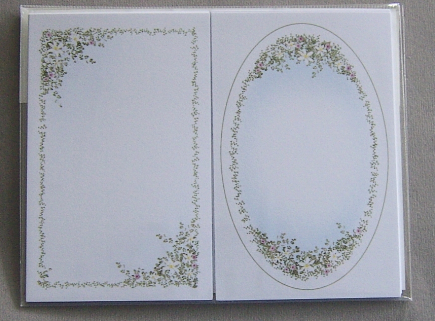 Kartenaufleger 11 x 7 cm 10 Sück oval und rechteckig mit Blumen