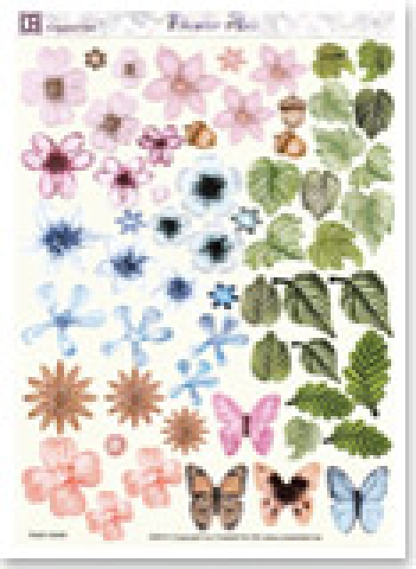 Reddy Cards 3D-Stanzbogen Flower Art rosé blau apricot