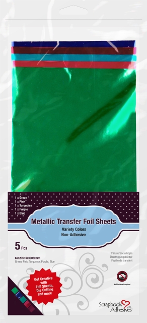 Scrapbook Adhesives Metallic Transfer Foil Sheets 6 x 12 Inch Variety