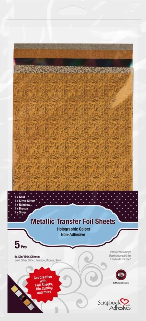 Scrapbook Adhesives Metallic Transfer Foil Sheets 6 x 12 Inch Holographic