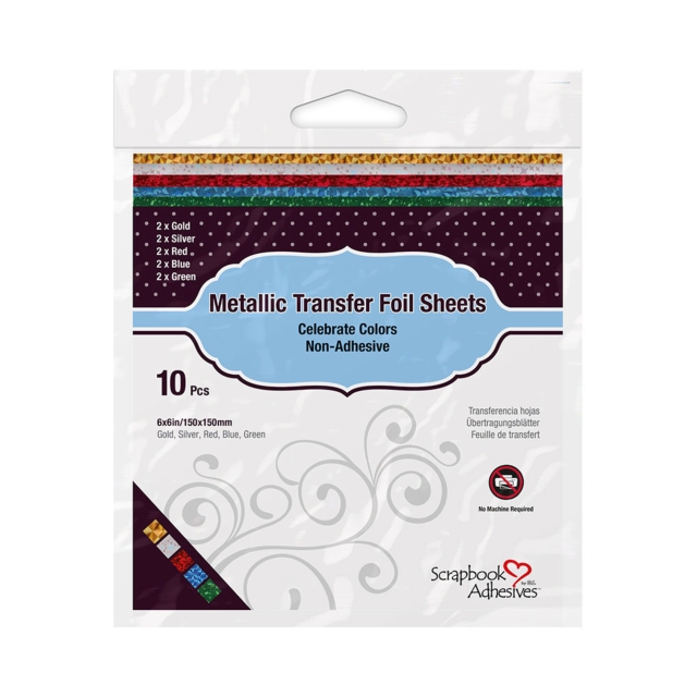 Scrapbook Adhesives Metallic Transfer Foil Sheets 6 x 6 Inch Celebrate Colors