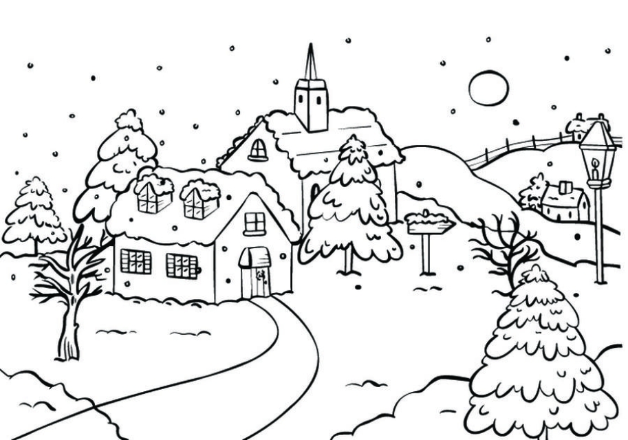 Nellie Snellen Picture Embossing Folder Snowy Village 1