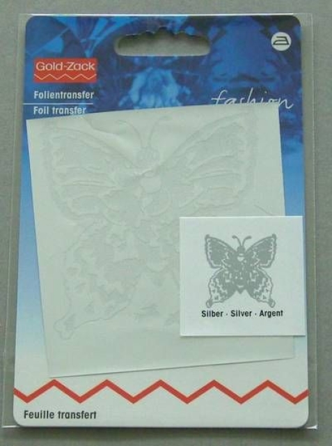 GOLDZACK Folientransfer Schmetterling silber 7 x 7,5 cm
