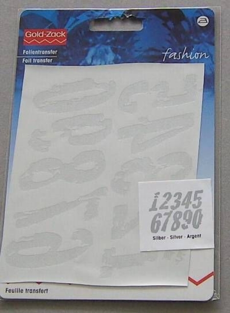 GOLDZACK Folientransfer Zahlen silber 9,5 x 12,5 cm