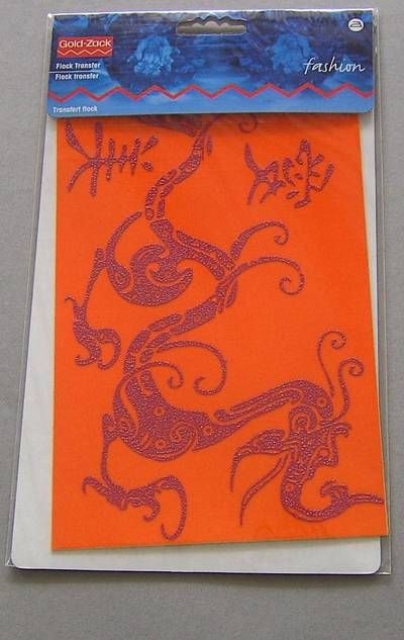 GOLDZACK Flocktransfer Chin. Zeichen orange 20 x 13 cm
