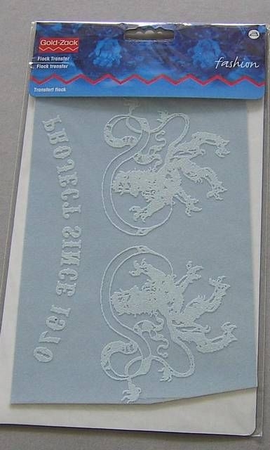 GOLDZACK Flocktransfer 2 Wappentiere weiss 20 x 13 cm