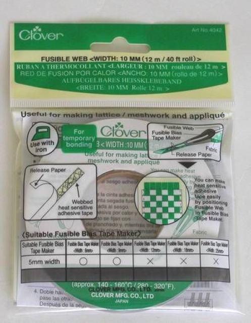 CLOVER Aufbügelbares Heißklebeband 10 mm breit 12 Meter