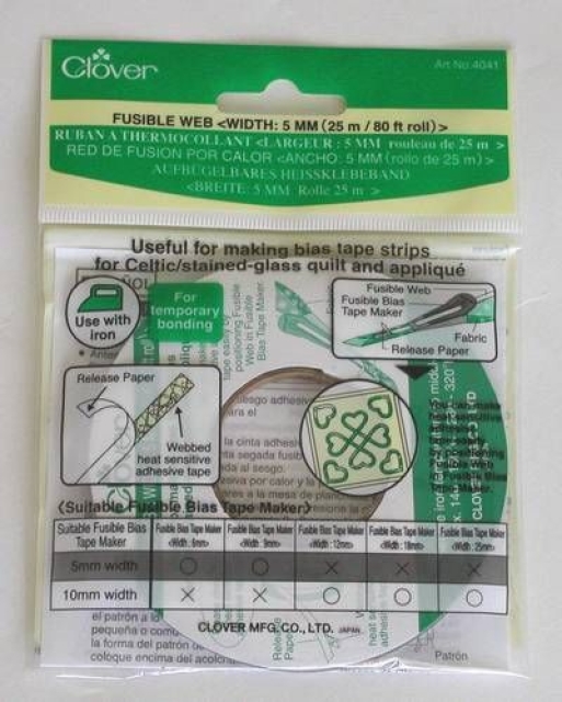 CLOVER Aufbügelbares Heißklebeband 5 mm breit 25 Meter