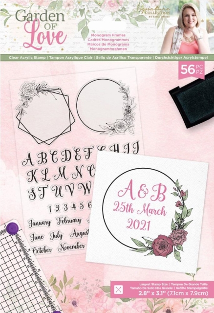Crafter's Companion Garden of Love Monogram Frames Clear Stamps