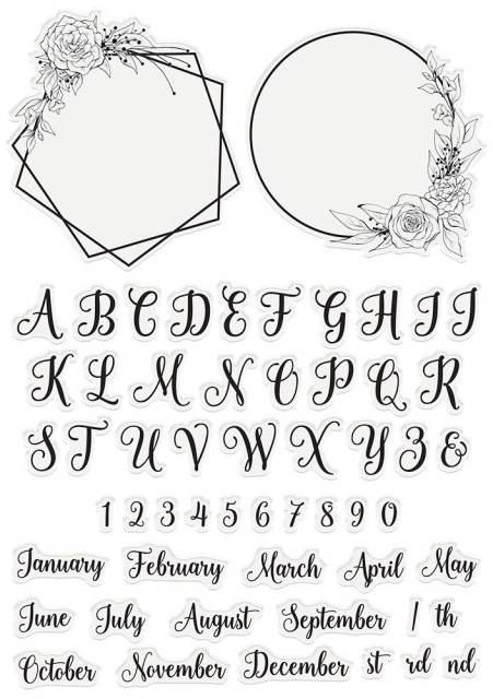 Crafter's Companion Garden of Love Monogram Frames Clear Stamps