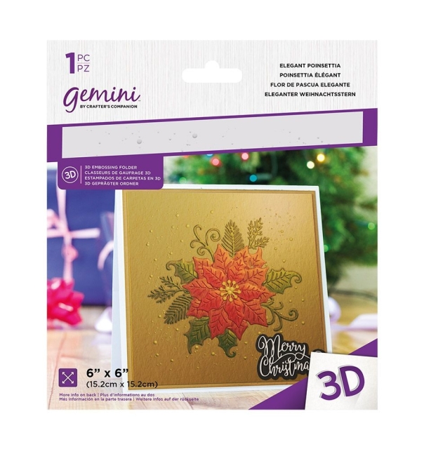 Gemini 3D Embossing Folder Prägeschablone Elegant Poinsetta