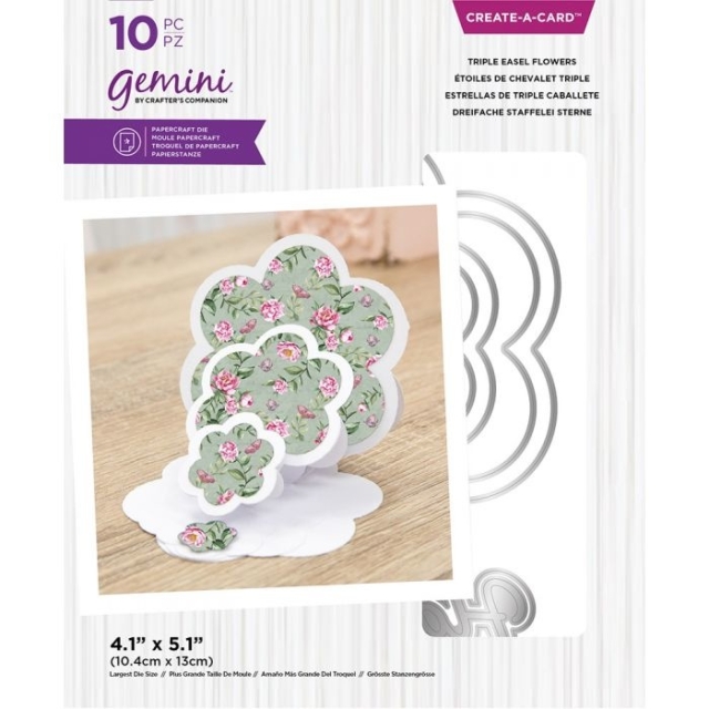 GEMINI Triple Easel Flowers Create-a-Card Dies Stanzschablonen