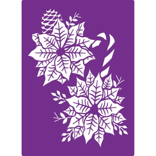 Gemini 3D Embossing Folder & Stencil Prägeschablone & Stencil Precious Poinsettas