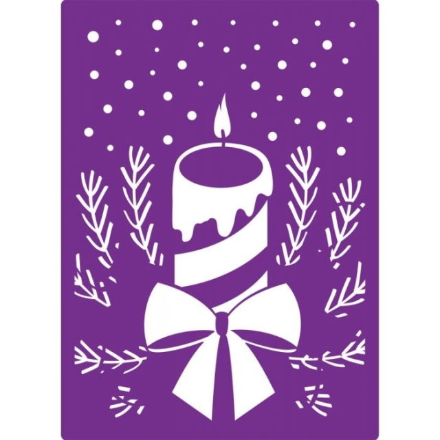 Gemini 3D Embossing Folder & Stencil Prägeschablone & Stencil Festive Candles