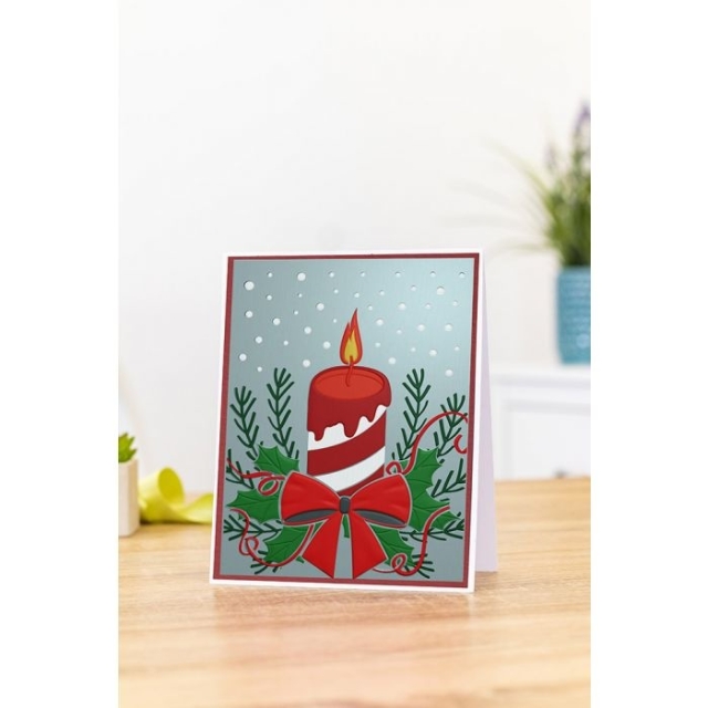 Gemini 3D Embossing Folder & Stencil Prägeschablone & Stencil Festive Candles