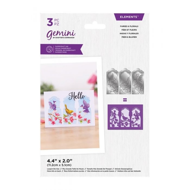GEMINI Triptych Fairies & Florals Elements Dies / Stanzschablonen