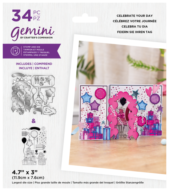 Gemini 3D Scene Builder Stamp & Die Stempel und Stanzschablone Celebrate Your Day
