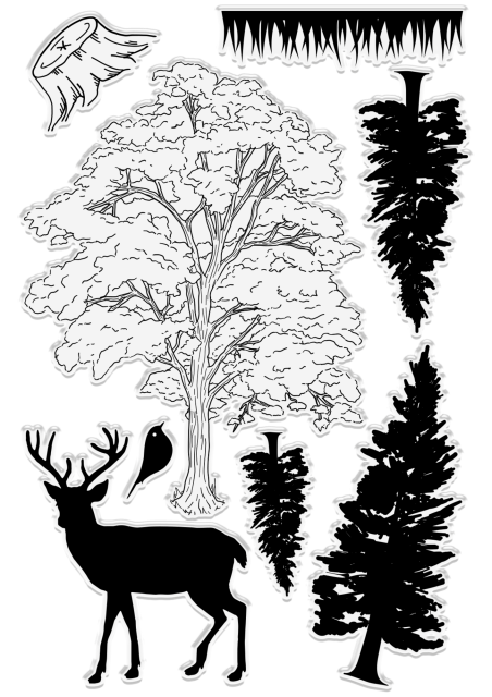 Gemini 3D Scene Builder Stamp & Die Stempel und Stanzschablone Woodland Beauty