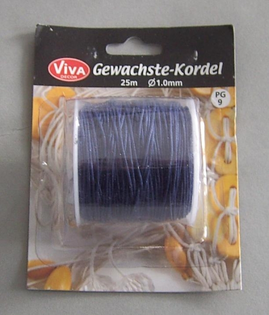 Gewachste Kordel Blau