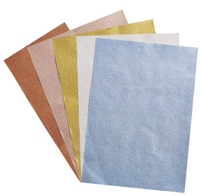 GlitterFun selbstklebendes Glitzerpapier A4 5 Bögen
