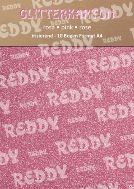 Reddy Cards Glitterkarton 1 Bogen A4 rosa