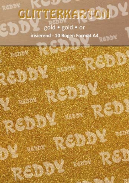 Reddy Cards Glitterkarton 1 Bogen A4 gold