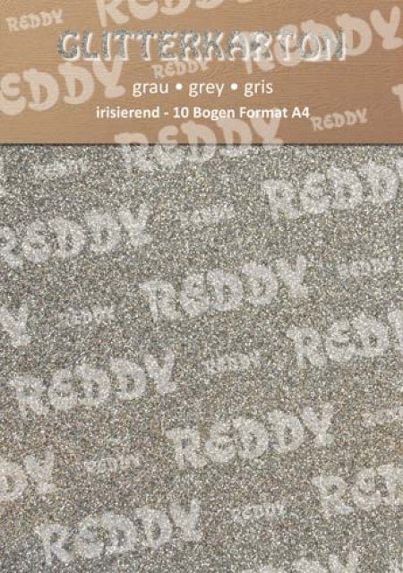 Reddy Cards Glitterkarton 1 Bogen A4 grau