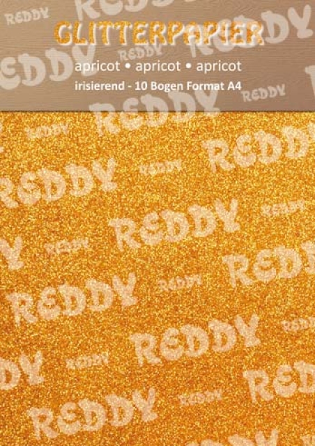 Reddy Cards Glitterpapier irisierend A4 aprikot