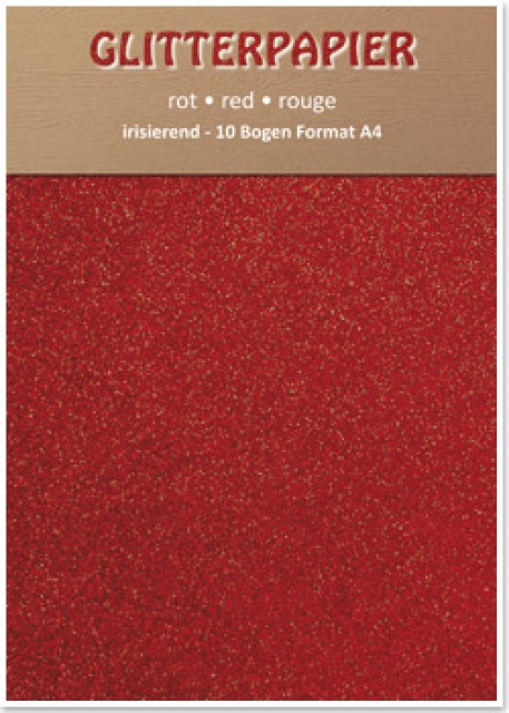 Reddy Cards Glitterpapier irisierend A4 rot