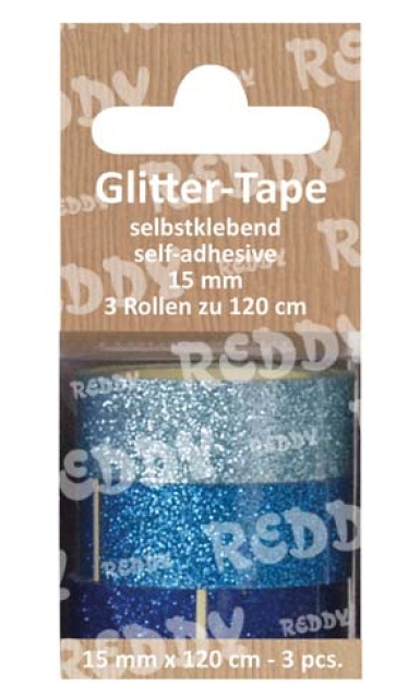 Reddy Cards Glittertape selbstklebend hellblau, dunkelblau, azur