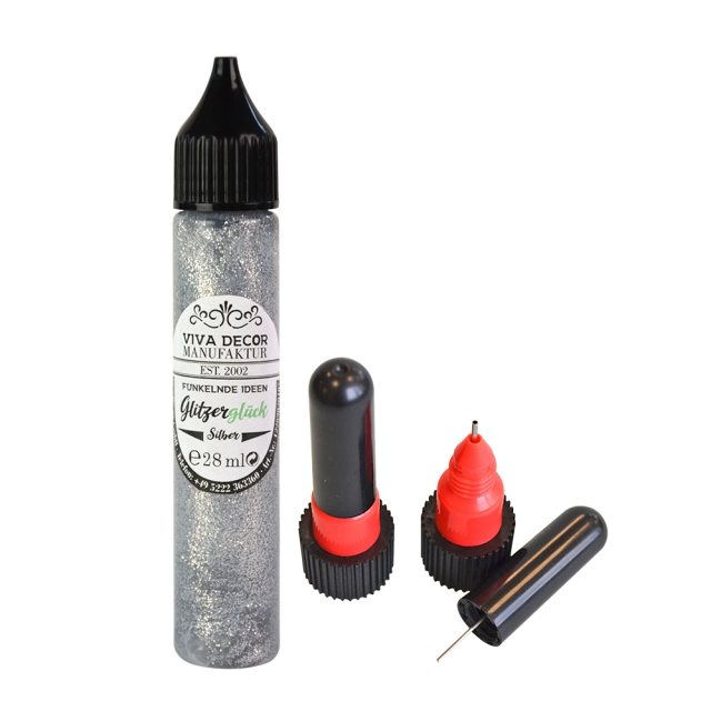 VIVA Decor Glitzerglück Silber mit Malspitzen