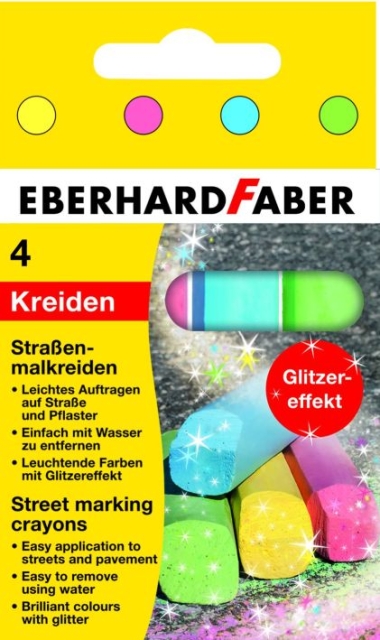 Eberhard Faber Glitzer-Straßenmalkreide 4er Kartenetui