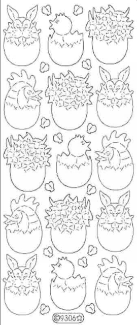 Le Suh Transparent Glitzer / Flitter Huhn Hase Küken, Ei Gold